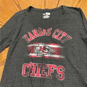 NFL Kansas City Chiefs Women's Long Sleeve Tee - Gray and Red